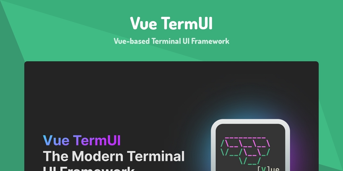 Vue TermUI Vue based Terminal UI Framework Made With Vue js Vue termui vue based terminal ui framework made with vue js